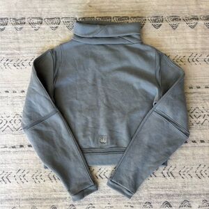 ALO Yoga Gray High-Neck Sweatshirt